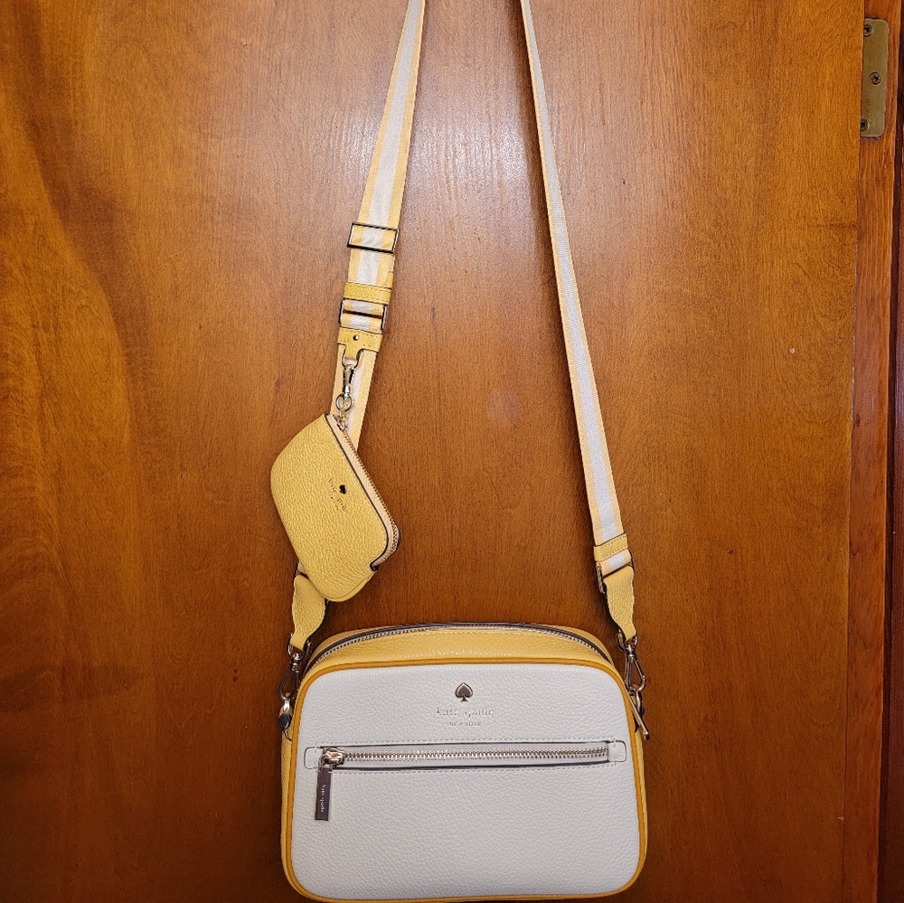 Kate Spade  Emma Pebble Yellow and Cream Crossbody Bag NWOT